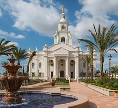 The Tijuana Mexico Temple and its landscaped courtyard